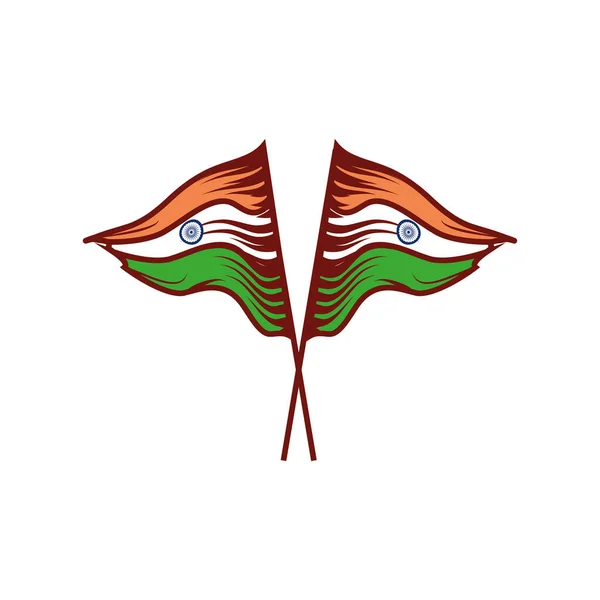 Hindistan bayraklarını aştı — Stok Vektör
