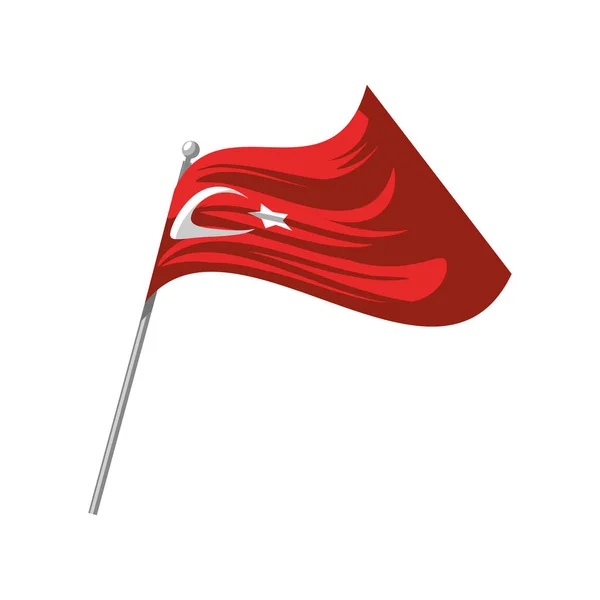 Türkei-Flagge schwenken — Stockvektor