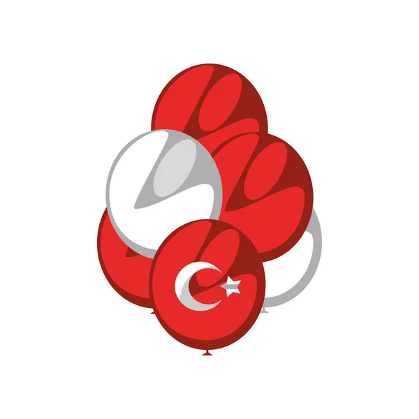 Turkey flag in balloons — Stockvektor