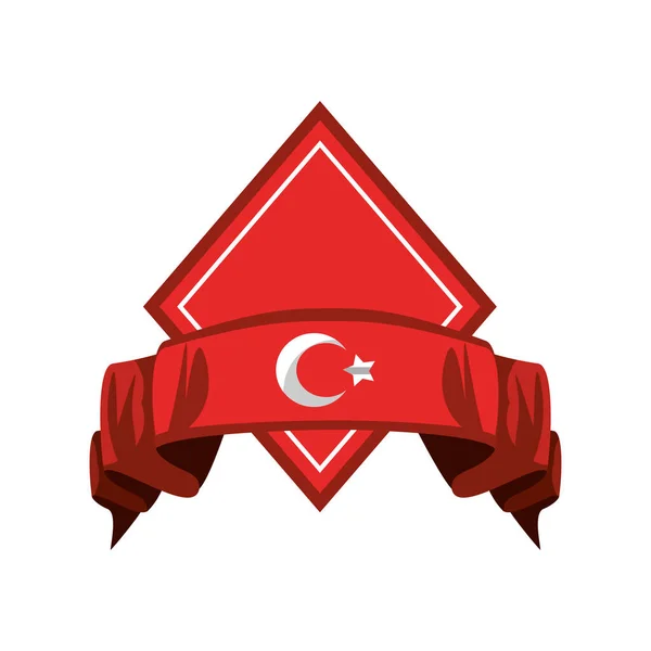 Turkey flag label — Vector de stock