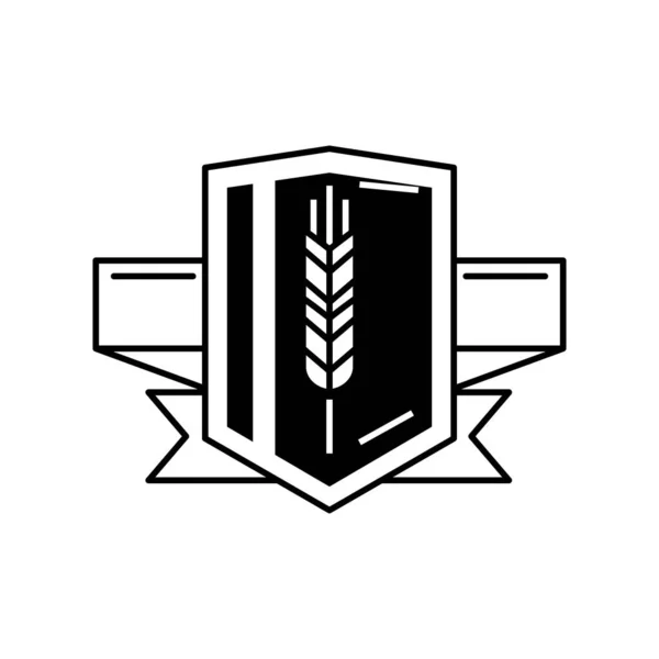 Barley shield emblem — Stock Vector