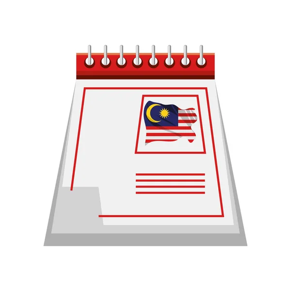Kalender malaysia kemerdekaan - Stok Vektor