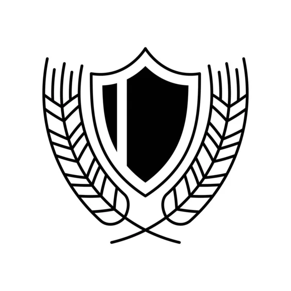 Sköld emblem linje — Stock vektor