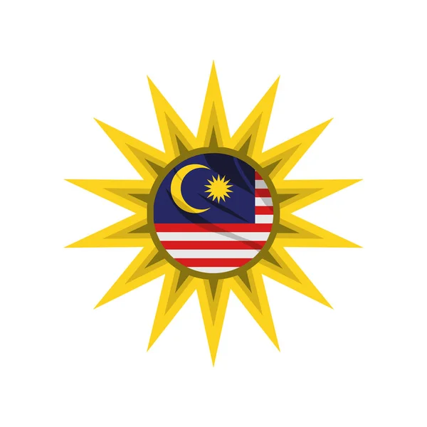 Malaysia flagga i stjärna — Stock vektor