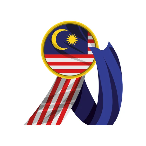 Tanda malaysia dalam badge - Stok Vektor