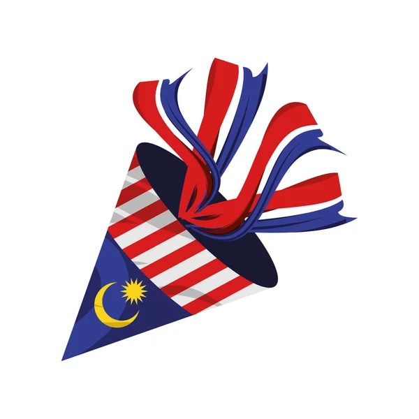 Malaysia flag horn - Stok Vektor
