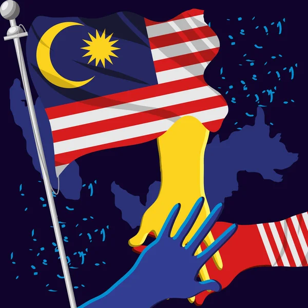 Malaysia hari kemerdekaan - Stok Vektor