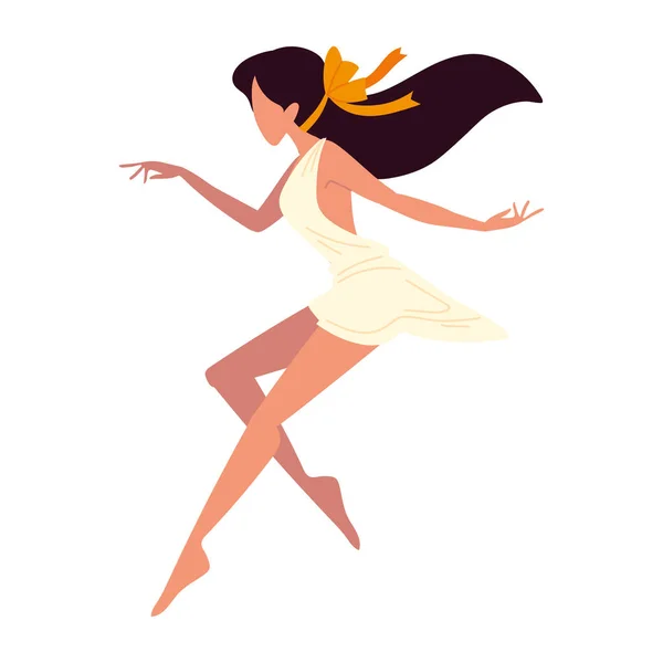 Mujer relajando su cuerpo — Vector de stock