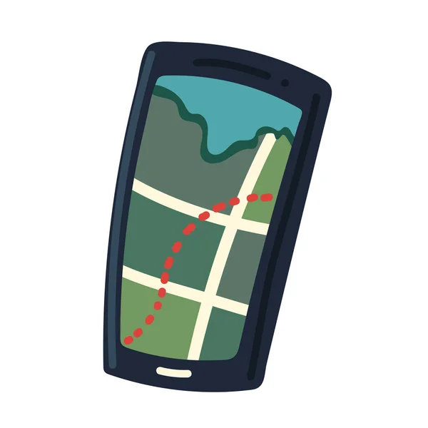 Smartphone con mapa gps — Archivo Imágenes Vectoriales