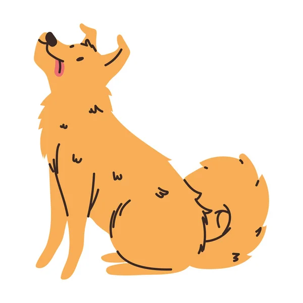 Perro con lengua fuera — Vector de stock