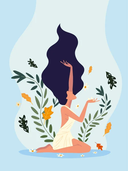 Estilo de vida saludable mujer — Vector de stock