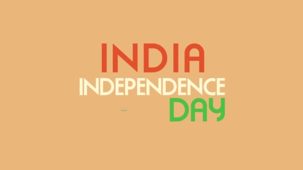 India independence day lettering with ashoka chakra — Stock Video