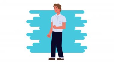 Genç adam ayakta karakter animasyonu