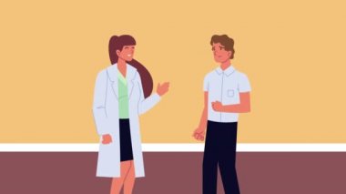 Kadın doktor ve hasta.