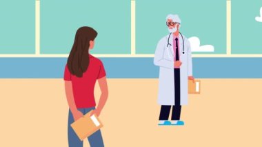 Kadın hasta karakterli yaşlı bir doktor.