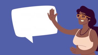 Afro genç kadın karakter animasyonundan bahsediyor