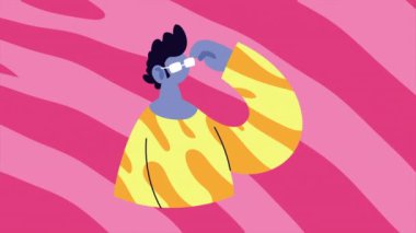 Gözlüklü genç adam animasyonu