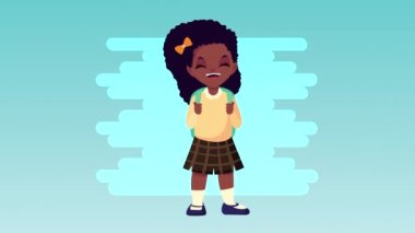 Afrikalı liseli kızla okul animasyonuna