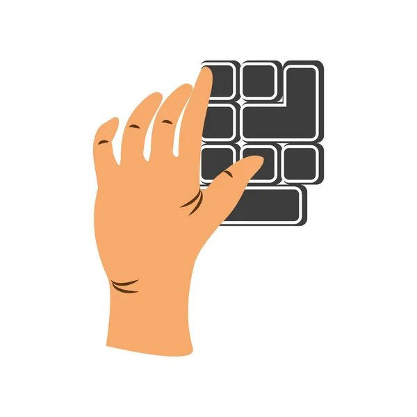 Mano izquierda usando el teclado — Vector de stock