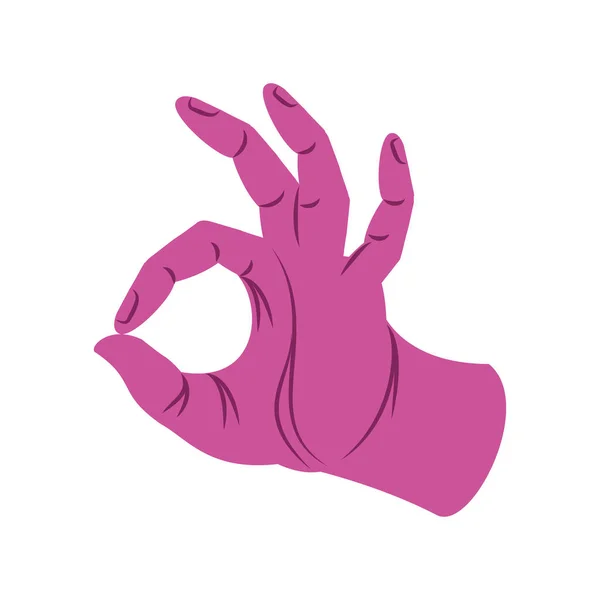 Tangan kiri merah muda ok - Stok Vektor