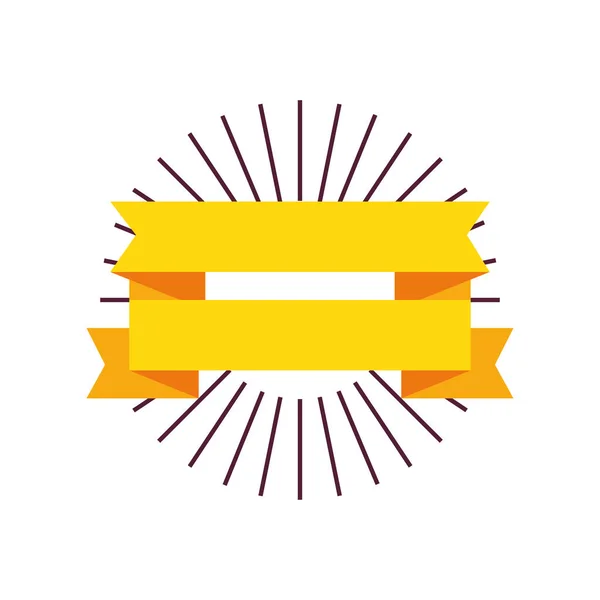 Ruban jaune sunburst — Image vectorielle