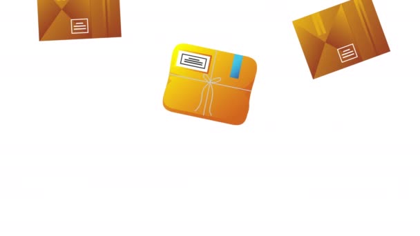带有盒子的邮政服务动画 — 图库视频影像