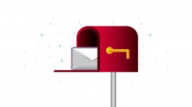 Posta kutusunda zarf olan posta servisi canlandırması