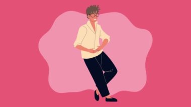 Genç adam rahatlatıcı karakter animasyonu