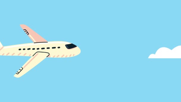 Bon voyage animation avec avion volant — Video