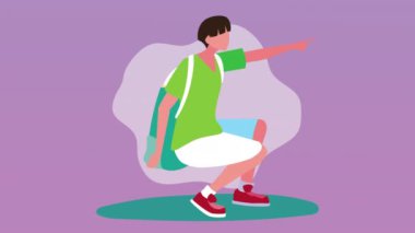 Maceracı adam oturmuş karakter animasyonu