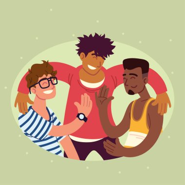 Gülümseyen bir grup adam