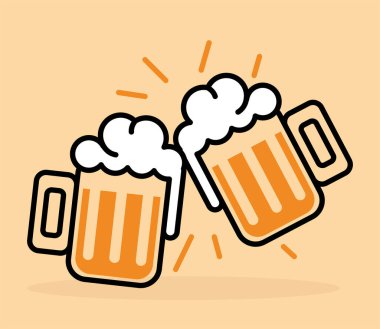 İki bardak kızarmış bira.