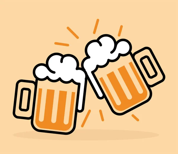 Dois copos de cerveja torrada —  Vetores de Stock