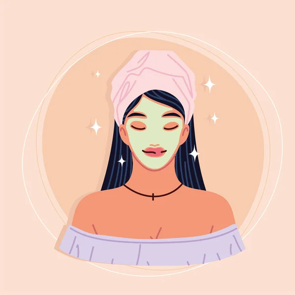 Femme masque de soins de la peau — Image vectorielle