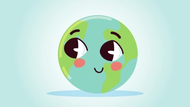 Animation écologie avec personnage en terre — Video