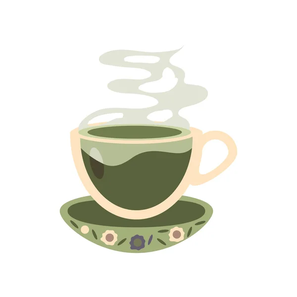 Zöld tea csésze — Stock Vector