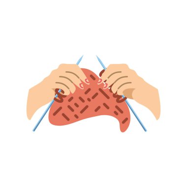 Örgü ören ellerin yakın çekimi