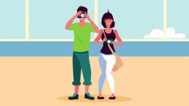 Birkaç fotoğrafçı ayakta fotoğraf çekiyor.