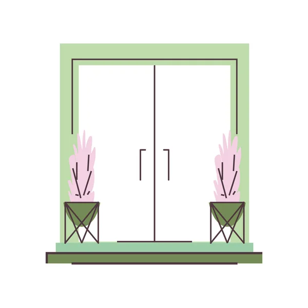 Puerta principal casa — Vector de stock