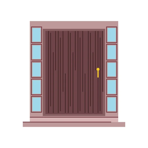 Drewniane drzwi wejściowe — Wektor stockowy
