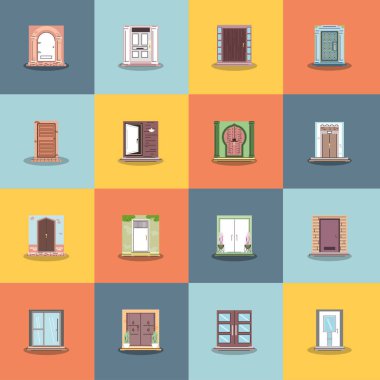 front doors to houses clipart
