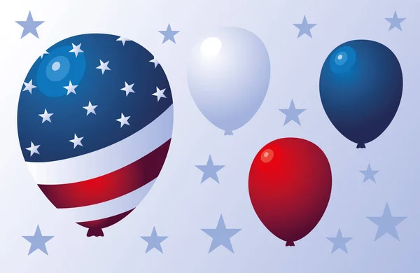 Dekorativa usa flagga ballonger — Stock vektor