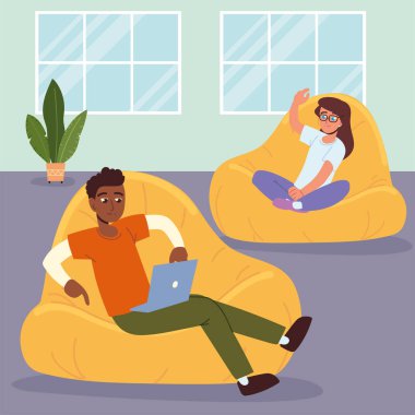 people relaxing sitting