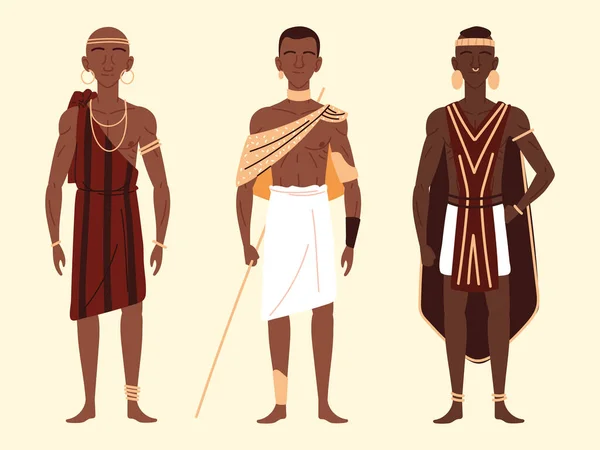 Africa men characters — Vector de stock