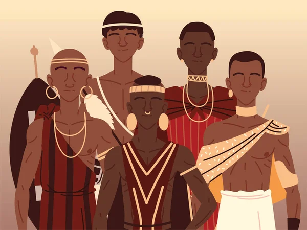 Αφρικανοί ιθαγενείς — Διανυσματικό Αρχείο