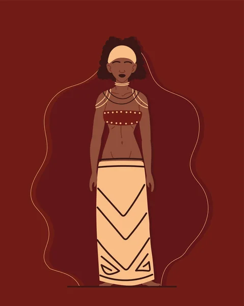 Woman aboriginal or indigenous — Stok Vektör