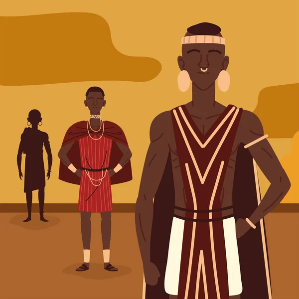 아프리카 원주민의 초상화 — 스톡 벡터