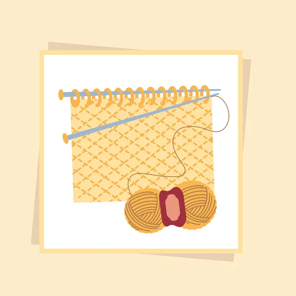 Aiguilles fil à tricoter — Image vectorielle