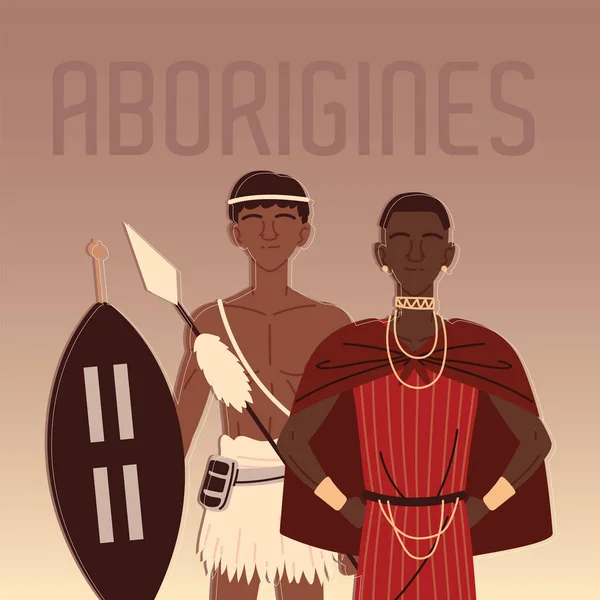 Персонаж воїнів аборигенів — стоковий вектор