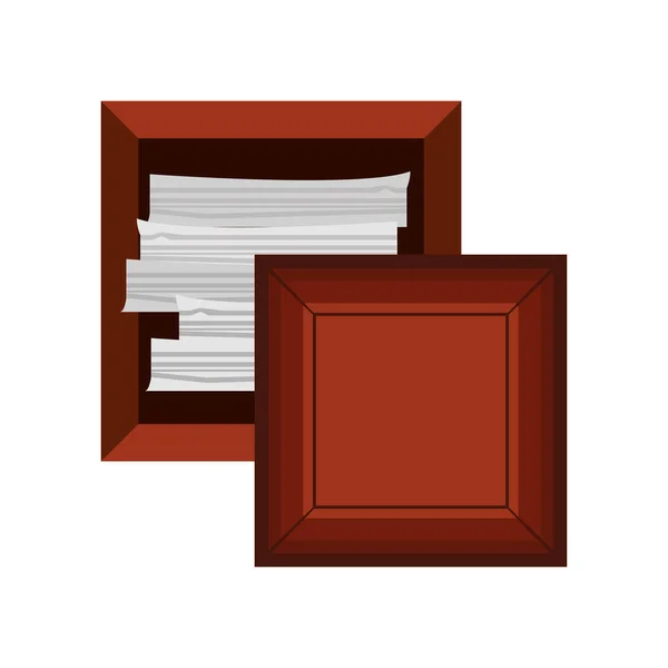 Boîte avec paperasse — Image vectorielle